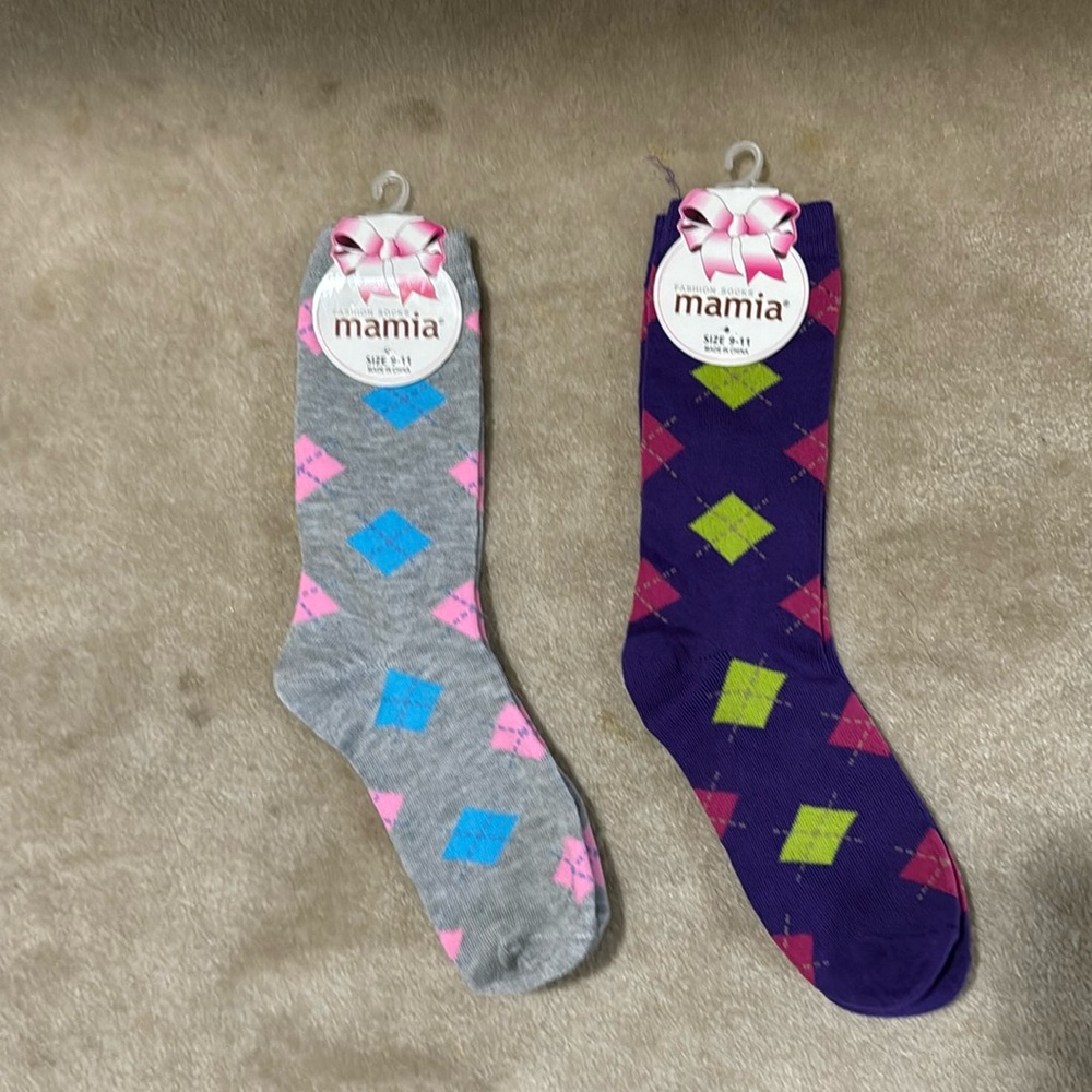 Brand new, never worn multicolored ankle socks